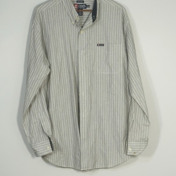CHAPS Ralph Lauren Easy Care Long Sleeve Button Down Shirt Men's Large - Picture 2 of 7